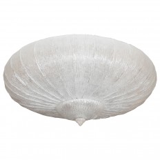 Monumental circular textured glass fixture 